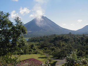 Arenal Volcano as seen from near the restaurant.